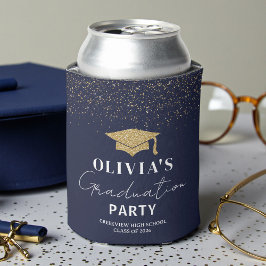 Enfriador De Latas Custom Navy Blue Graduation Party