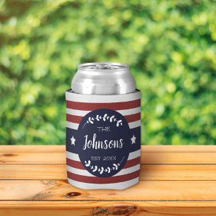 Enfriador De Latas Custom Patriotic Americana Fourth of July Party