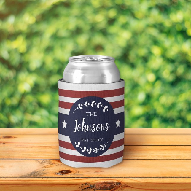 Enfriador De Latas Custom Patriotic Americana Fourth of July Party (Subido por el creador)