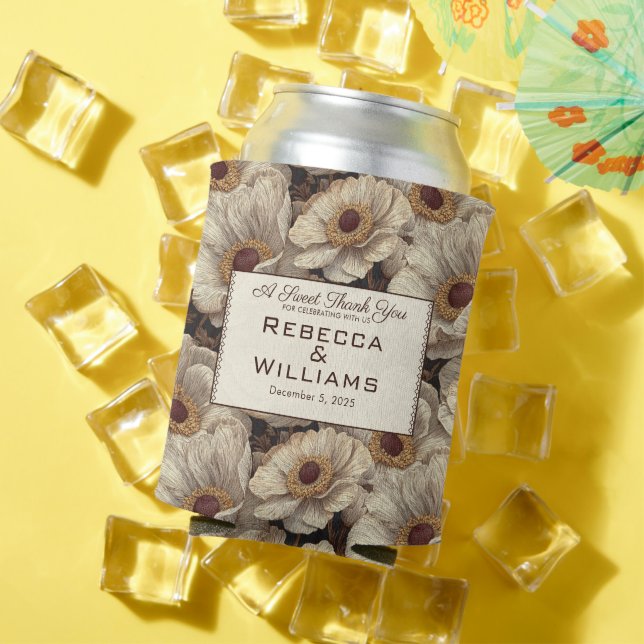 Enfriador De Latas Cute Anemones Accent Winter Wedding (Verano in situ)