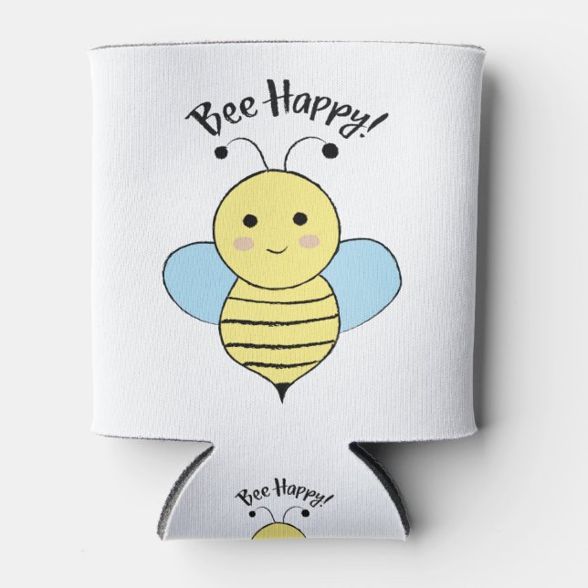 Enfriador De Latas Cute Bee Happy (Anverso)