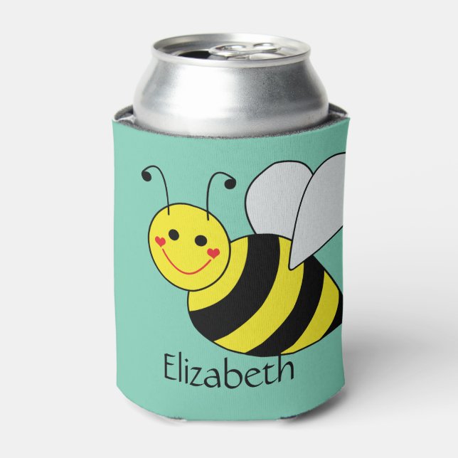 Enfriador De Latas Cute Bumble Bee Personalizado (Lata Anverso)
