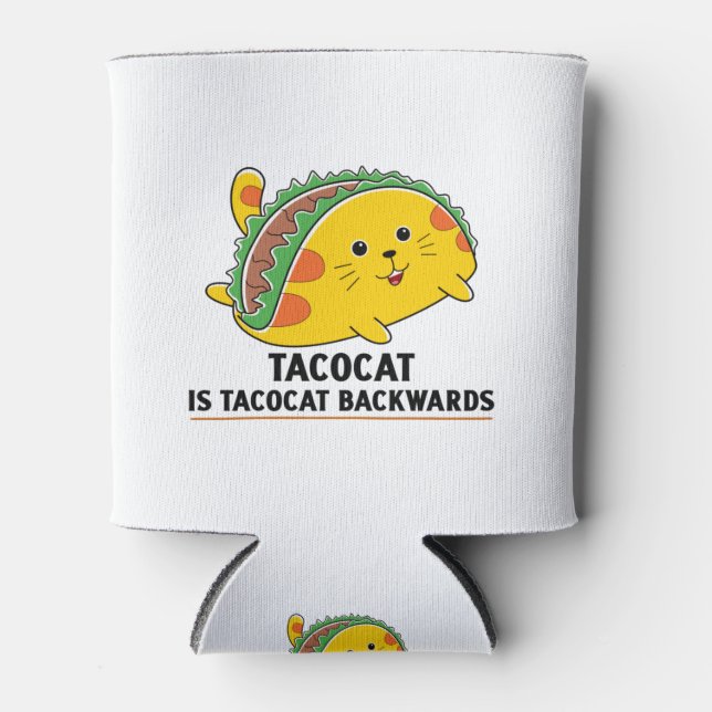 Enfriador De Latas Cute cat kitten taco Mexican food (Anverso)