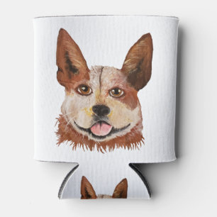 Enfriador De Latas Cute Cattle Dog Red Heeler Retrato Pintura