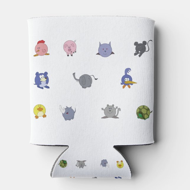Enfriador De Latas Cute Chubby Animals (Reverso)