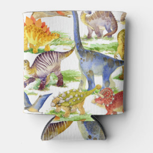 Enfriador De Latas Cute Dinosaurios Acuarela Arte Sin Marea