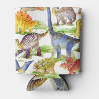 Enfriador De Latas Cute Dinosaurios Acuarela Arte Sin Marea