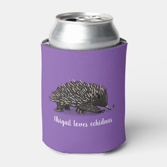 Enfriador De Latas Cute echidna con ilustracion de personalizado de a (Lata Anverso)