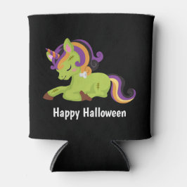 Enfriador De Latas Cute Frankenstein Unicorn Feliz Halloween