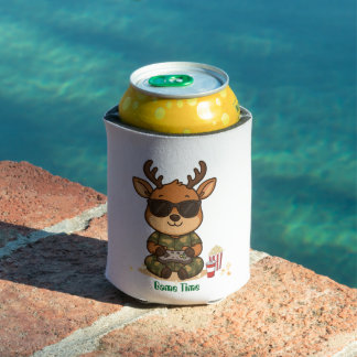 Enfriador De Latas Cute Gamer Deer “Game Time” Accent 