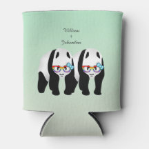 Cute Gay Pandas Glass Arcoiris Favor De Boda