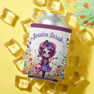Enfriador De Latas Cute Gothic Garden Sugar Skull