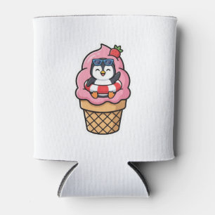 Enfriador De Latas Cute Kawaii Pingüino Cono de Helado Verano BSticke