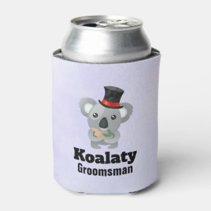 Enfriador De Latas Cute Koala Pun Koalaty Groomsman