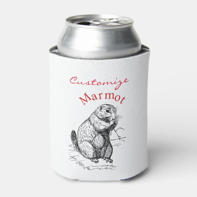 Enfriador De Latas Cute Marmot Animal Thunder_Cove (Lata Anverso)