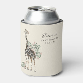 Enfriador De Latas Cute moderno Floral Giraffe Simple Baby Shower