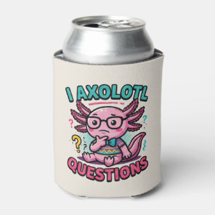 Enfriador De Latas Cute Nerd Axolotl I Axolotl Preguntas Marcas Meme