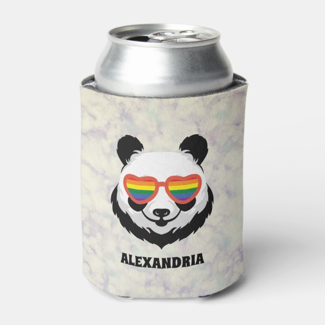 Enfriador De Latas Cute Panda Bear | Arcoiris | LGBTQ (Lata Anverso)