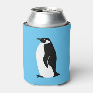 Enfriador De Latas Cute pingüino Aqua blanco negro