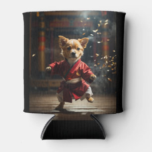 Enfriador De Latas Cute Red Kung Fu Puppy Cooler