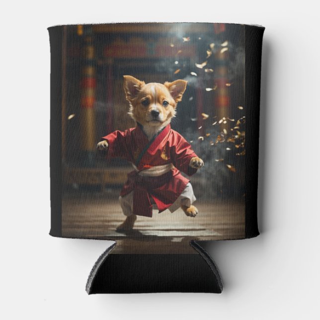 Enfriador De Latas Cute Red Kung Fu Puppy Cooler (Anverso)