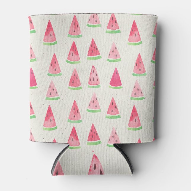 Enfriador De Latas Cute sandía: acuarela sin costura. (Anverso)