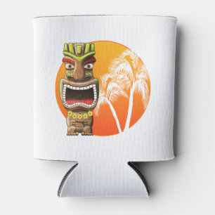 Enfriador De Latas Cute Tiki Statue Beach Sunset