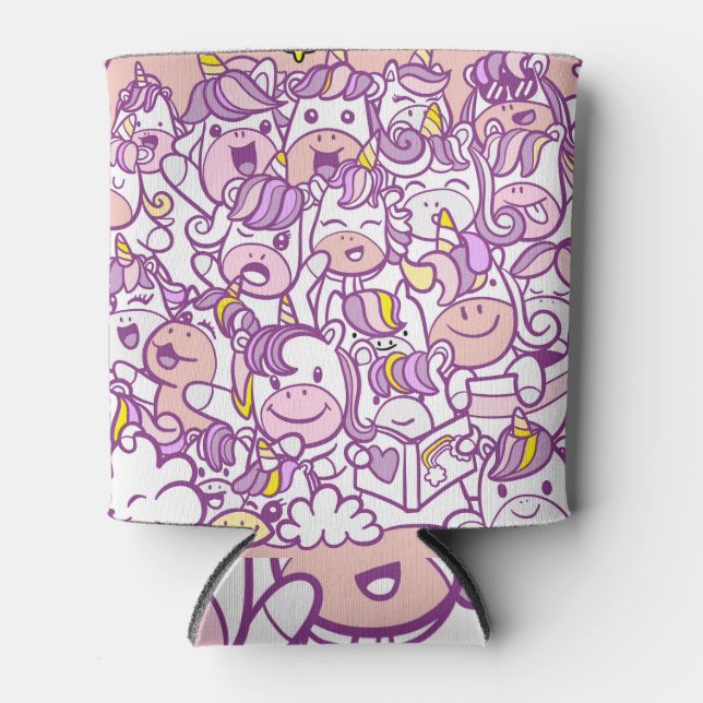 Enfriador De Latas Cute Unicorn Pony: Colección Magic Doodle (Anverso)