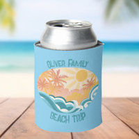 Cute Vintage Beach Waves Sunshine Blue Surfer