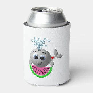 Enfriador De Latas Cute Whale and Watermelon