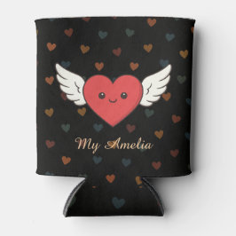 Enfriador De Latas Cute Winged Heart Can Cooler – Valentine Gift