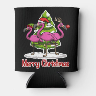Enfriador De Latas Cute Xmas Santa Flamingo Navidades regalo