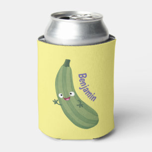 Enfriador De Latas Cute zucchini feliz personalizado ilustracion