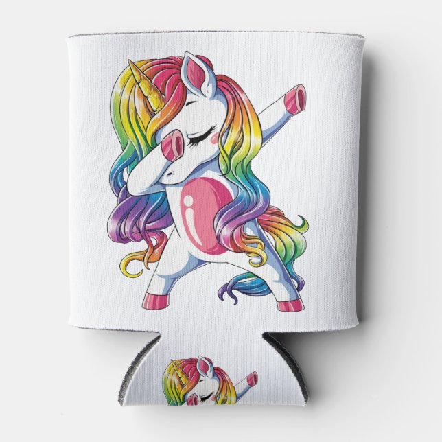 Enfriador De Latas dabbing unicornio (Anverso)