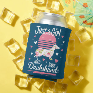 Enfriador De Latas Dachshund Design, sólo un Chica que ama a Dachshun