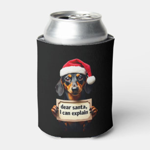 Enfriador De Latas Dachshund Divertido Navidad Querido Santa Puedo Ex