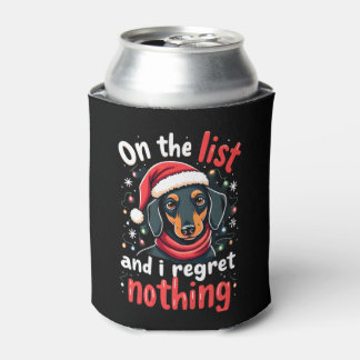 Enfriador De Latas Dachshund Santa En La Lista De Traviesos Dachshund
