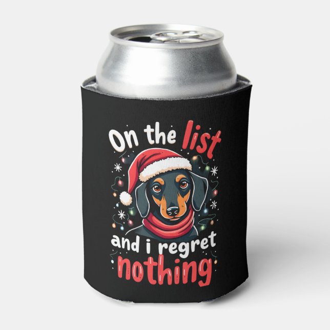 Enfriador De Latas Dachshund Santa On The Naughty List Dachshund Chri (Lata Anverso)