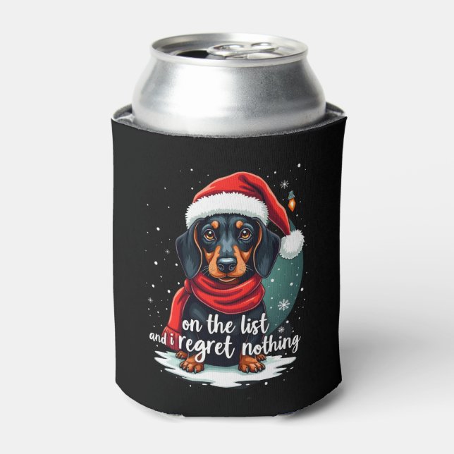 Enfriador De Latas Dachshund Santa On The Naughty List Dachshund Chri (Lata Anverso)