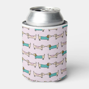 Enfriador De Latas Dachshunds lindos en rosa
