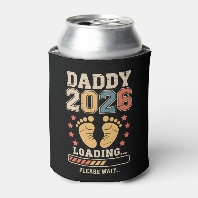 Enfriador De Latas Daddy 2026 Loading Baby Announcement Expecting Dad (Lata Anverso)