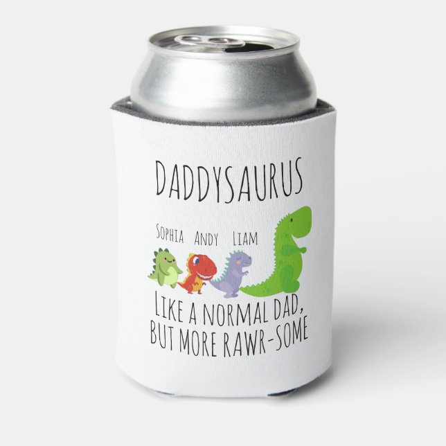 Enfriador De Latas Daddysaurus divertida y poco común (Reverso de la lata)