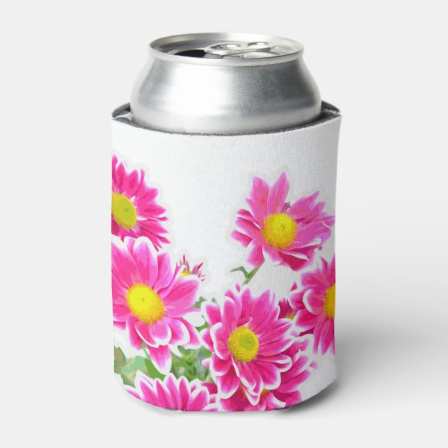 Enfriador De Latas Daisies rosados / Asters Bouquet + tus ideas (Lata Anverso)