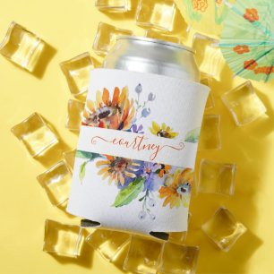 Enfriador De Latas Dalias acuarela personalizadas