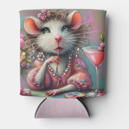 Enfriador De Latas Dama de bonito teniendo un Martini Contemplando