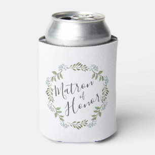 Enfriador De Latas Dama de Honor Corona de Sabiduría Verde Boda