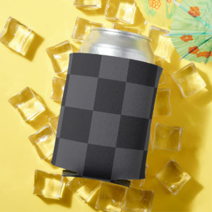Enfriador De Latas Damas Geométricas Negras Grises Negras Croatas