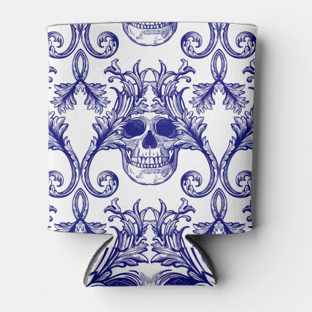 Enfriador De Latas damasco bohemio, adorno sin costura. (Anverso)