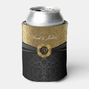 Enfriador De Latas Damasco de satén y oro negro - 50° aniversario