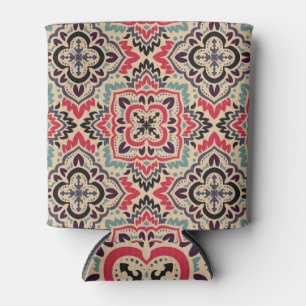 Enfriador De Latas Damasco elegante: Textura vintage sin costura
